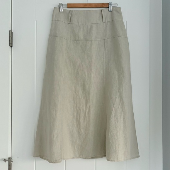 For Cynthia 100% Linen Maxi Long Modest Skirt Sand Neutral Boho Chic Size Medium - Picture 16 of 16